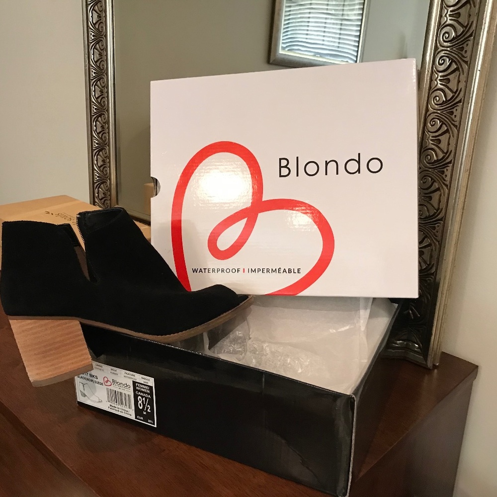 Blondo Black Suede open toed boots new